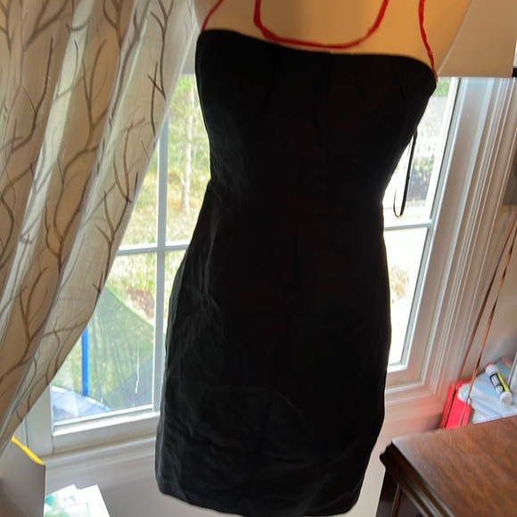 Classy black J.Crew strapless knee length dress size 0 cotton - Picture 1 of 5